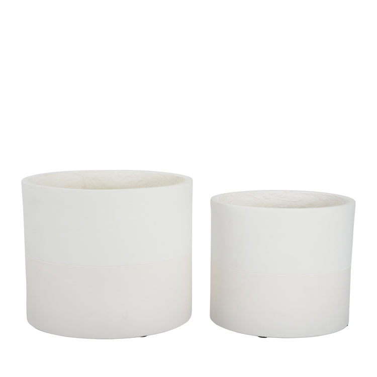 Sienna White Cylinder Pots Set of 2