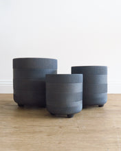 Load image into Gallery viewer, Winston Cylinder Pot with Feet BLACK
