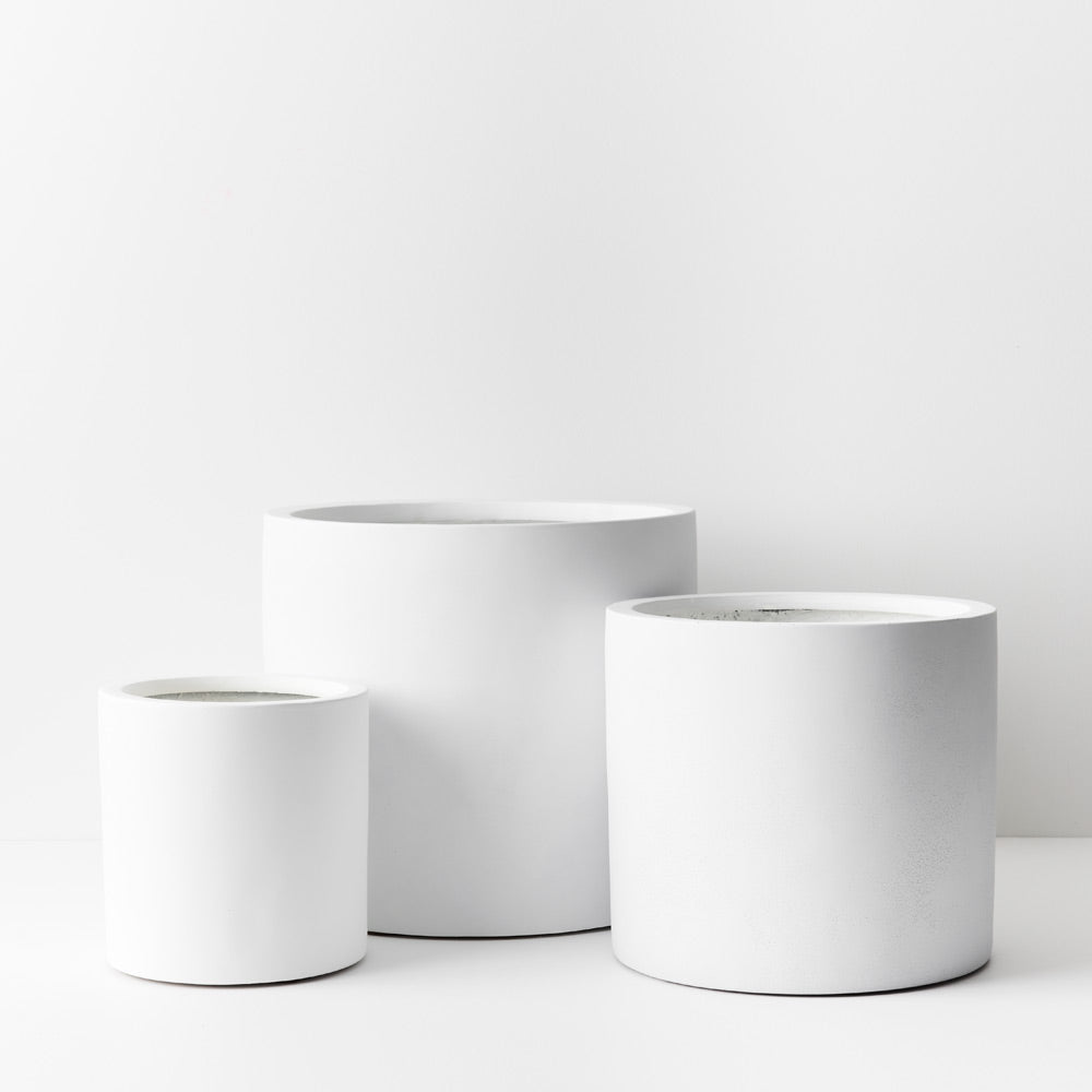 White Cylinder Pots (Large pots)